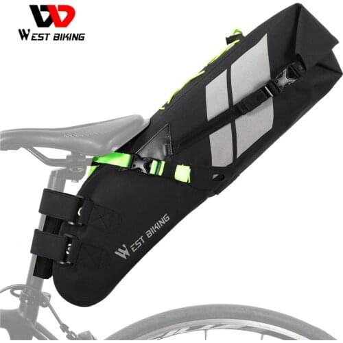 WEST BIKING Cycling Big Capacity Saddle Bag Rainproof Tail Rear Bags Saddlebags For Bicycle Riding Travel MTB Bike Accessories