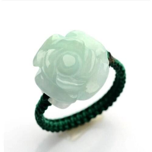 Wonderful Car Jade Carvings Roses Jade Circles Authentic Jade Handmade Womens Rings