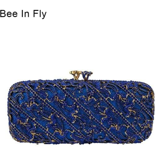 Hard Case Long Rhinestone Crystal Clutch Evening Purse Wallet Wedding Clutches Bag Bridal Minaudiere Clutch Crystal Bags