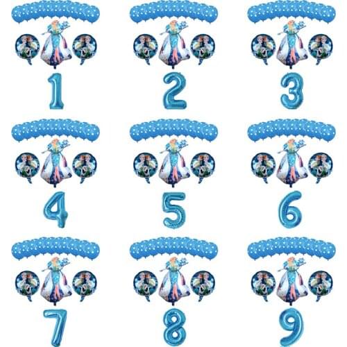 1set Disney Elsa Frozen princess foil helium balloons 32inch number Baby Shower birthday party decorations kids toys girl gift