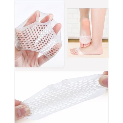 1Pair Silicone Forefoot Pads Pain Relief Orthotics Foot Massage Anti-slip Protector Non-slip Wash-able Breathable Foot Pads