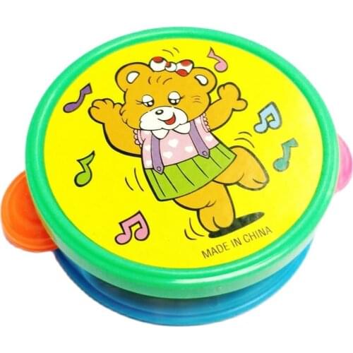 1 pc Colorful bear Tambourine Musical Toys Boys Girls Noise Maker Birthday Party Pinata Fillers Lucky favors gift Prize novelty