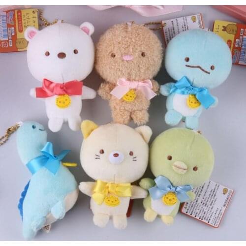 10CM Kawaii Sumikkogurashi Soft Plush Doll Penguin Dinosaur Cute Plush Toy Keychain Pendant Hanging Drop Boy Girls Toy