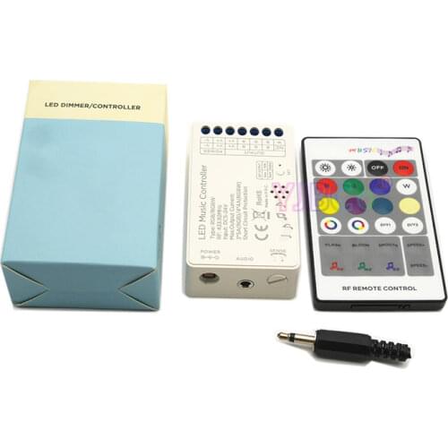24Keys Music 2 in 1 LED Controller RGB/RGBW LED Strip Light dimmer DC5V 12V 24V RF wireless Remote Control
