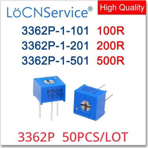 3362P 50PCS 100R 200R 500R Trimming Potentiometer Made in China High Quality 3362P-1-101 3362P-1-201 3362P-1-501 101 201 501