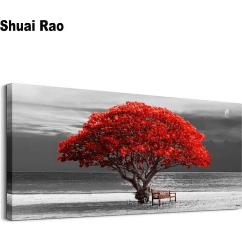 3d diy Diamond Painting"red tree"Cross Stitch 3d Embroidery Mosaic Crystal painting diamond scenery picture living room decor