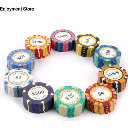 5pcs/pack Ceramic Poker Chips Set Clay Casino Coins 40mm Coin Poker Chips Entertainment Dollar Coins HOT