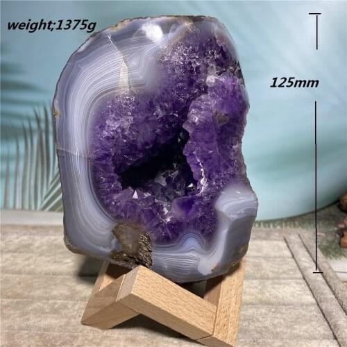 Amethyst Natural Stone And Crystal Healing Geode Druzy Gems Raw Minerals Specimen Wicca Reiki Wichcraft SpIritual Decor For Room