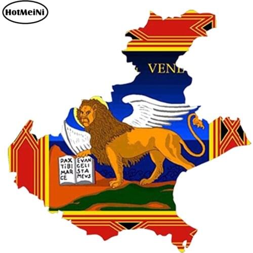 HotMeiNi 13cm x 13cm Car Styling Veneto Map Flag Car Sticker Silhouette for Bumper Helmet Laptop Tablet Locker Car Accessories