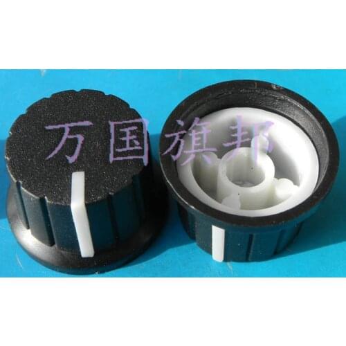 Free Delivery. Potentiometer knob environmental protection plastic high 15 mm diameter 24 mm black and white