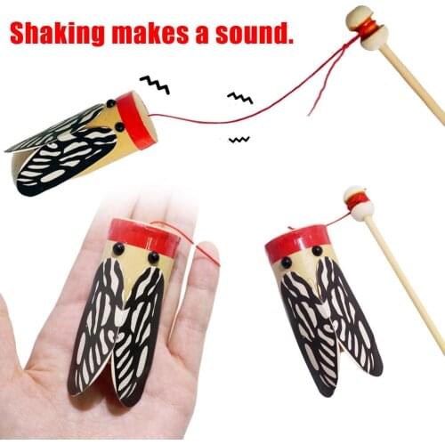 Wooden Rod Shaking Cicada Sound Transmission DIY Experiment Education Kids Toy