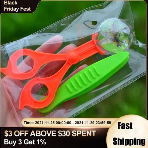 Kids Insect Clamp Ball Insect Catcher Scissor Clamp Tweezers Plant Insect Biology Study Tool Science Nature Exploration Toy