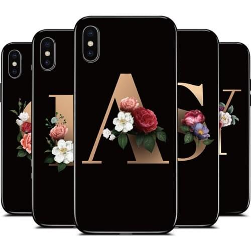 For UMIDIGI A9 A5 A7 A3 S3 S5 PRO F1 play F2 power 3 A7S Bison X One MAX Floral letter 26 Soft TPU Cover Silicone Phone Case