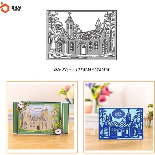 City Building Border Metal Cutting Dies Stencil DIY Cards Stencils Photo Album Embossing Paper Making Scrapbooking Knife Mold