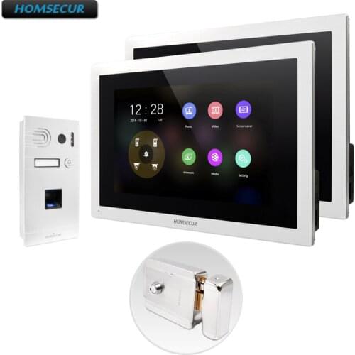 HOMSECUR 4 Wire Video Door Entry Phone Call System with Fingerprint Camera BC061HD-S+BM114HD-S