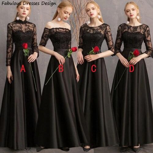 Gracefully High Collar Bridesmaid Dresses Long Sleeve Backless A Line Long Wedding Party Dress 2021 Applique Lace Vestidos