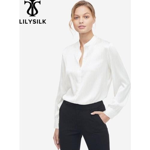 Блузки в полоску LILYSILK China At AliExpress