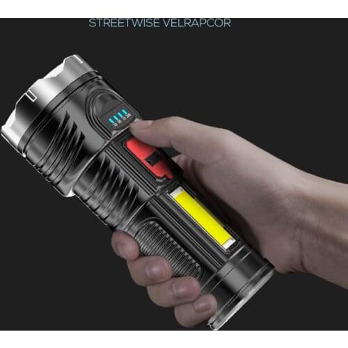 Black Bright Flashlight Outdoor Lighting Hunting Camping Flashlight Rechargeable Latarka Led Mocna Portable Lighting EC50SD