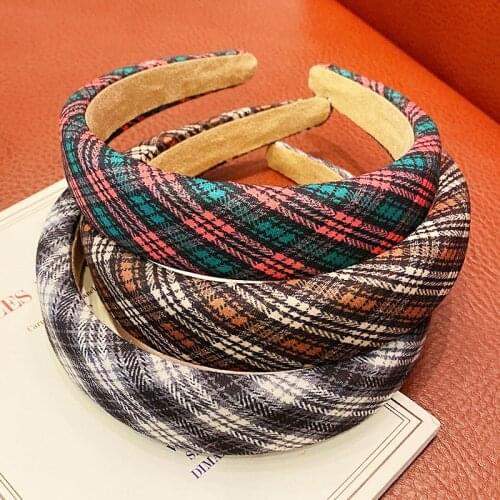 New Women Vintage Elegant Ethnic Style Striped Sponge Hairbands Sweet Hair Decorate Headband Headwear Fashion Hair Accessories