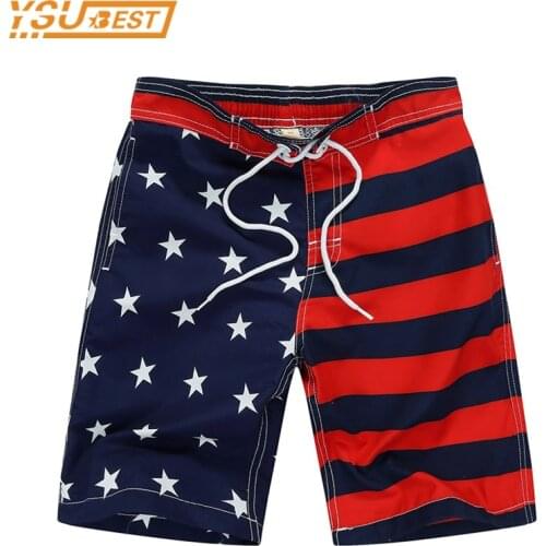 New Beach Shorts For Boys Surf Board Short Custom Swim Trunks Pentagram Kids Sport Wear American Flag 7-14yrs Board Shorts