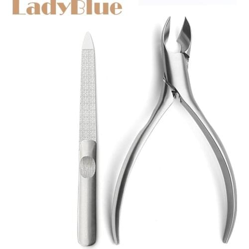 Stainless Steel Toe Nail Clipper Cuticle Tweezers Nail File Pedicure Care Paronychia Nippers Manicure Foot Tool