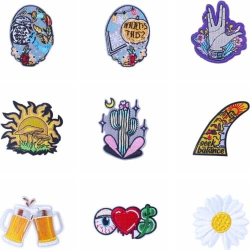 Flower Tree Patch Embroidery Patches For Clothing Accessories Applique Decor Iron on Patches For Clothes Fashion Iron on Patch