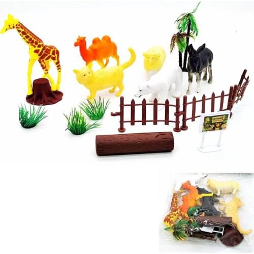 10 Sets Plastic Jungle Animals Set Party Bag Fillers Wedding Kids Toy Wildlife Model Children Puzzle Early Gift Christmas