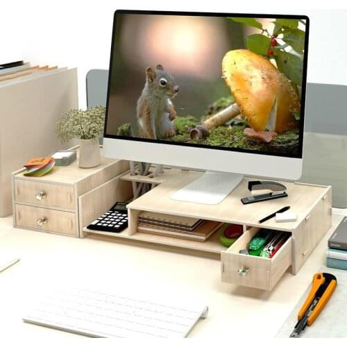 The New Neck Guard Office Computer Monitor Elevated Display Screen Base Bracket Computer Rack Desktop Finishing Rack Storage Box