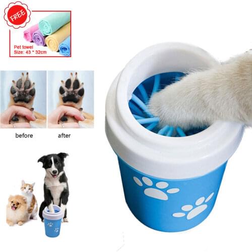 Dog Paw Cleaner Cup Soft Silicone Combs Portable Outdoor Pet towel Foot Washer Paw Clean Brush Quickly Wash Foot Cleaning Bucket
