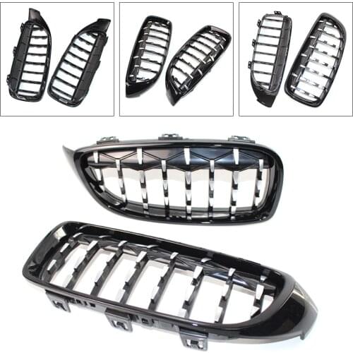 Front Black Grilles Diamond Metero Style Grill For BMW 4-Series F32 F33 F36 sedan / wagon Auto Car Accessories 2pcs/set