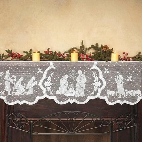 2020 Christmas Lace Tablecloth Virgin Mary Religious Cloth Furnace Day Cover Fashion Party Table Supplies Home Fireplace Ru D8G2