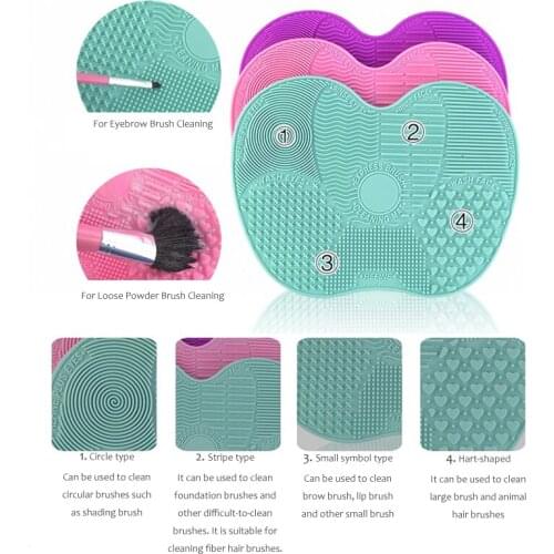 Silicone Makeup Brush Cleaner Pad Make Up Brush Washing Machine Cleaning Mat Hand Tool Foundation Makeup Brush Scrubber Board