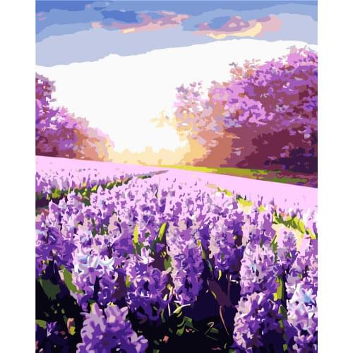 Home Decoration,Decorative Wall Painting,Factory Outlet,High Quality,Lavender Garden,LdyllicScenery,DIY Painting By Numbers