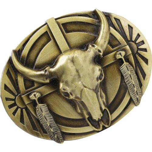 Vintage Western Belt Buckle Classic Indian Rodeo Bull Head