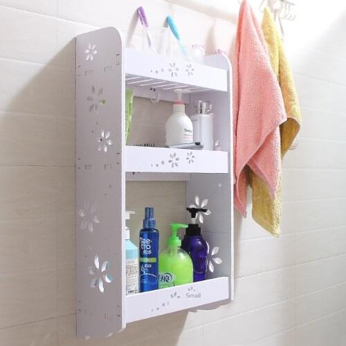 Waterproof Bathroom racks wall mount rack storage rack cosmetic organizer Easy-to-assemble home storage shelves floor shelves