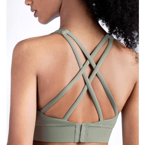 Women Nylon Sport Bras High Impact Yoga Bra Plus Size Women Padded Fitness Bra Tops Sports Bra Gym Top Workout Clohtes