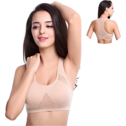 Women Breathable Sports Bra Absorb Sweat Shockproof Padded Underwear Athletic Gym Running Fitness Female Yoga Vest Tops New H09