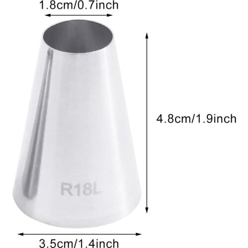 1PCS Large Round Cake Nozzles Cream Decoration Tip Stainless Steel Piping Icing Nozzle Pastry Tool Baking Tools #R18L