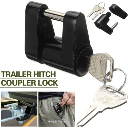 1pc Zinc Alloy 1/4" Trailer Hitch Coupler Lock Anti-theft Locking Hauling Security Towing Tow Bar For Tow Boat RV Truck Car