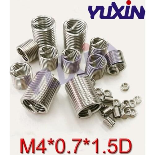 100pcs M4*0.7*1.5DWire Thread Insert Stainless Steel 304 Wire Screw Sleeve, M4 Screw Bushing Helicoil Wire Thread Repair Inserts