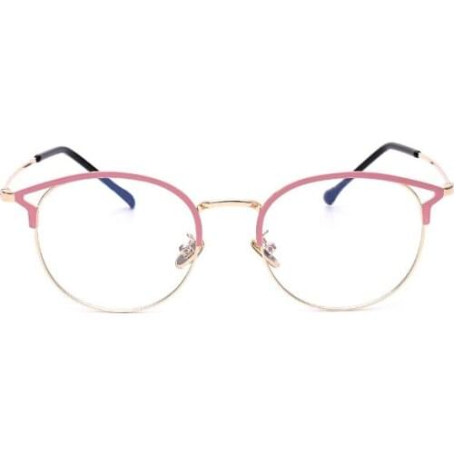 2018 New Casual Fashion Exquisite High-grade metal glasses frame flat mirror anti-blue glasses Womens glasses