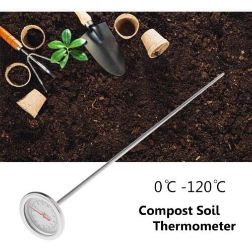 50cm Premium Stainless Steel Compost Soil Thermometer Garden Backyard 0~120C