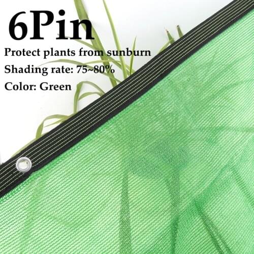 6 Pin HDPE Green Sunshade Net Anti-UV Shading Rate 80% Plant Protection Succulent Cover Greenhouse Sun Shade Pool Cooling Net