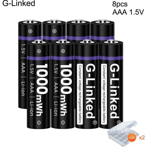 8PCS AAA Rechargeable Battery 1.5V AAA 1000mWh Rechargeable Battery 1.5V Rechargeable Battery for Clock Toys Camera Battery