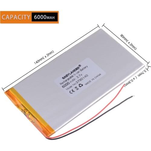 9 10 inch large size 3.7 V tablet battery 6000 mah rechargeable lithium batteries 3790140 Syka blyat