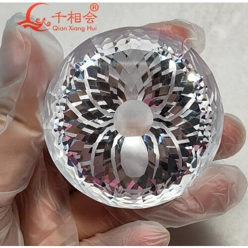 914ct 50mm white color round shape pider cubic zirconia loose stone cz stone