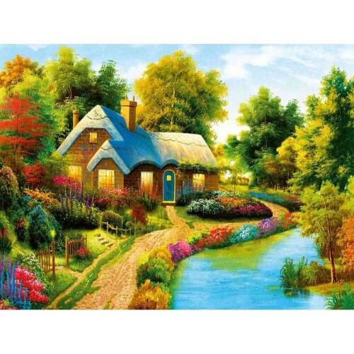 5D Diy Diamond embroidery Dream house Canvas Painting Wall Decoration Modern Art square beads 5D DIY Diamond painting for decor