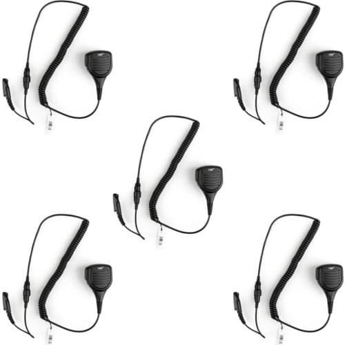 Artudatech 5Pcs IP54 Waterproof Speaker Microphone For Motorola GP328Plus GP344 Radio