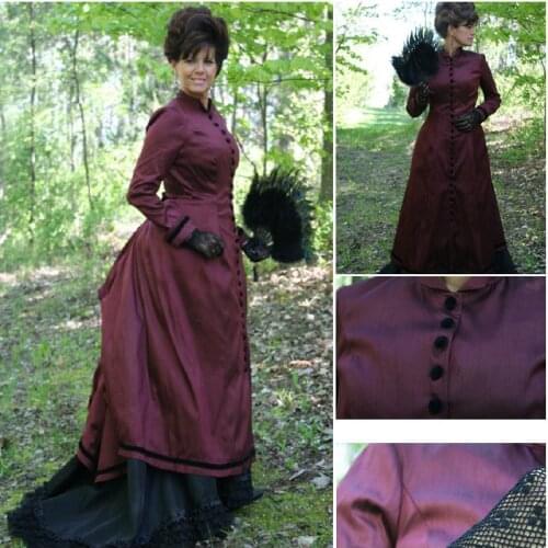 Custom madeOn sale V-12277 1860S Victorian Gothic/Civil War Southern Belle Ball Gown Dress Halloween dresses Sz US 6-26 XS-6XL