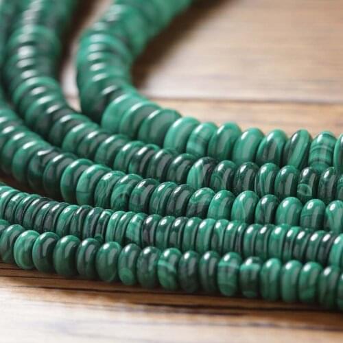 Natural Malachite Loose Rondelle Abacus Beads -3X5mm/4X6mm/3X8mm/5X8mm/4X10mm/4X12mm